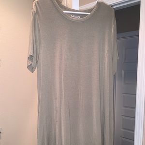Gray/Green T-shirt Dress
